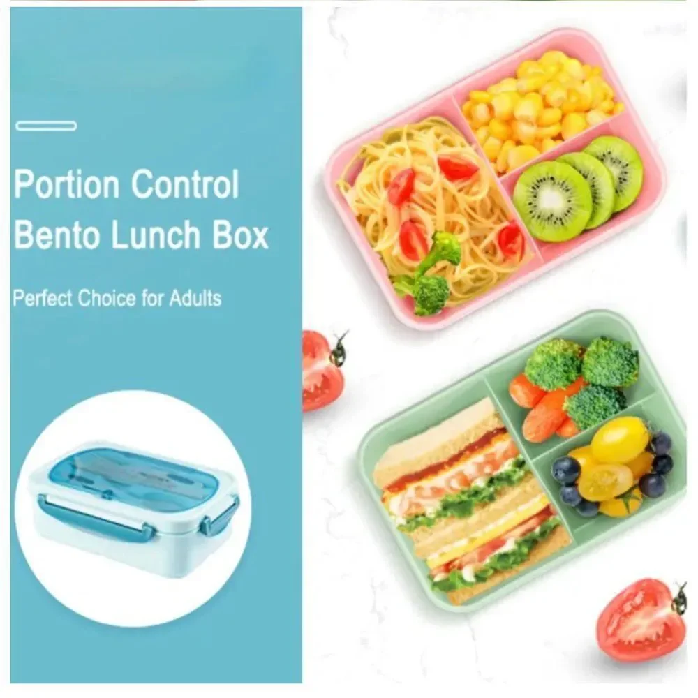 NEW Portion Control Leakproof Lunch Bento Box Microwave Safe Tableware PINK ONLY - Picture 5 of 15